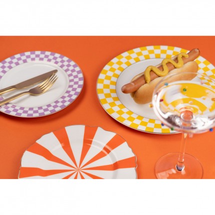 Plate Harlequin Ø22cm orange (6/set) Kare Design