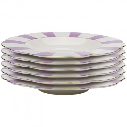 Plate Deep Harlequin Ø23cm purple (6/set) Kare Design