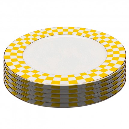 Plate Harlequin Ø27cm yellow (6/set) Kare Design