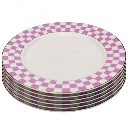 Plate Harlequin Ø21cm purple (6/set) Kare Design