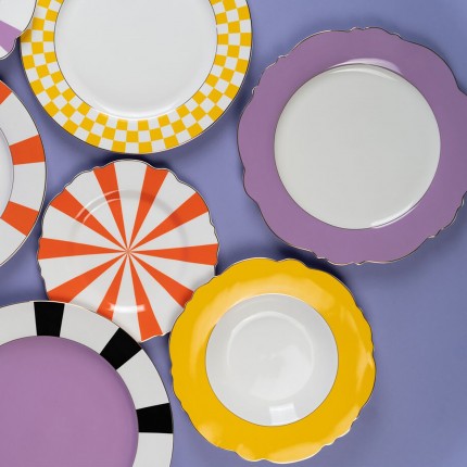 Plate Harlequin Ø27cm purple (6/set) Kare Design