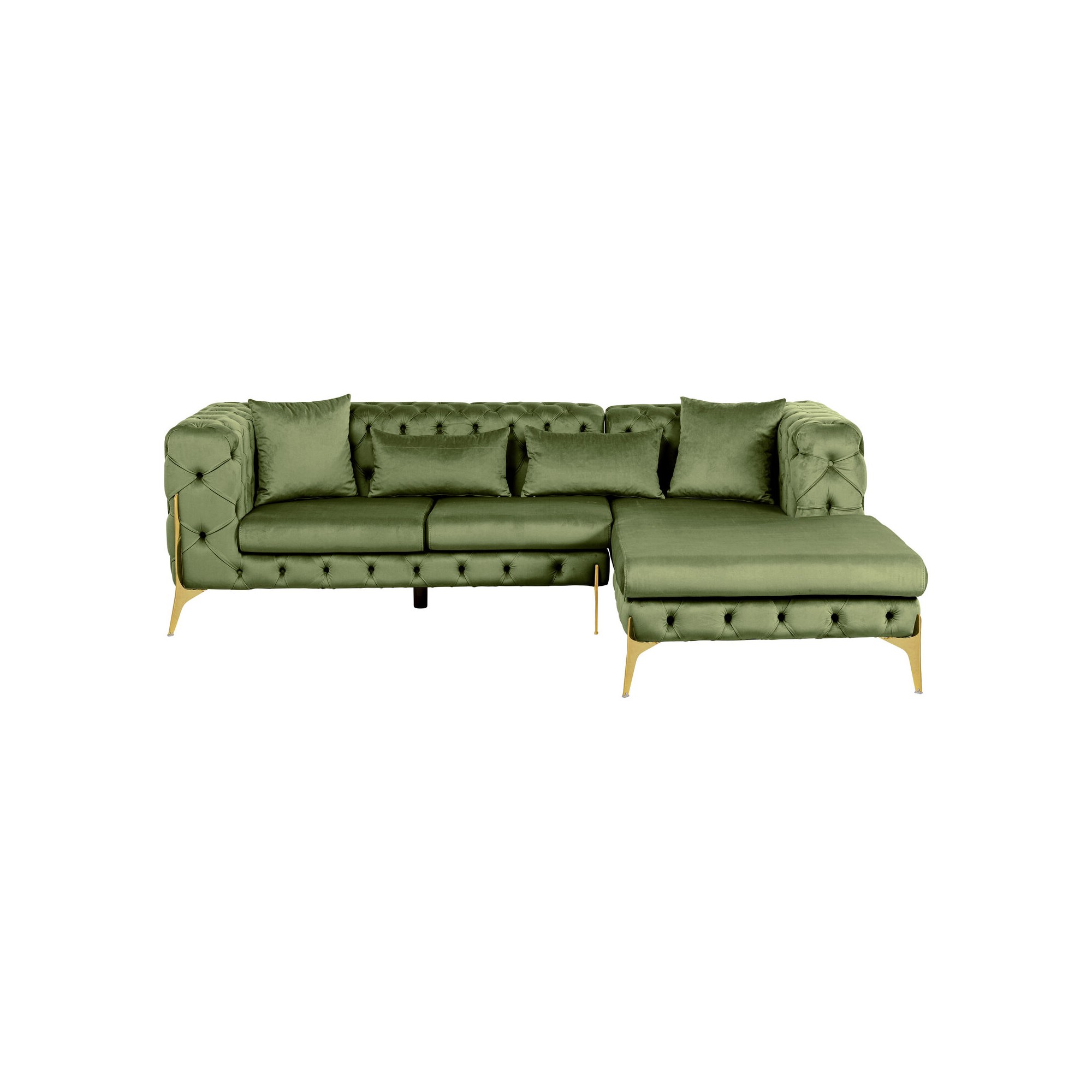 Corner Sofa Bellissima right velvet green Kare Design