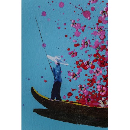 Picture Touched Flower Boat 160x120cm blue and pink Kare Design