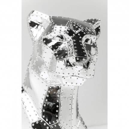 Deco sitting cat rivet chrome Kare Design