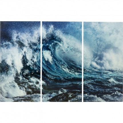 Picture Glass Triptychon Wave 160x240cm (3/Set) Kare Design