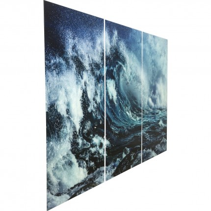 Picture Glass Triptychon Wave 160x240cm (3/Set) Kare Design