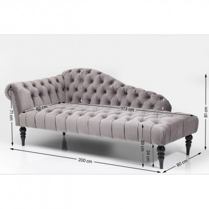 Recamiere Desire velvet grey Kare Design