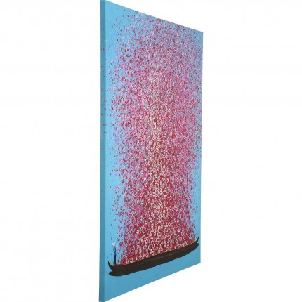 Schilderij Flower Boat 160x120cm blauw en roze Kare Design