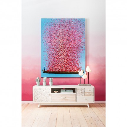 Schilderij Flower Boat 160x120cm blauw en roze Kare Design