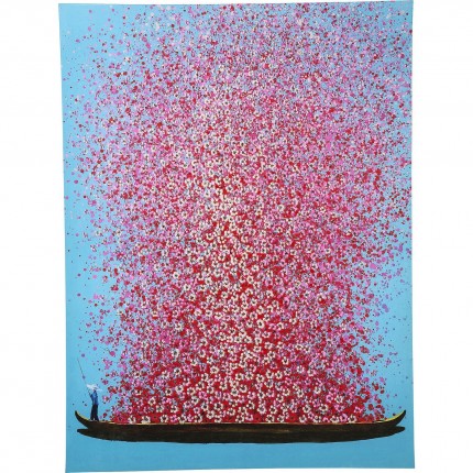 Schilderij Flower Boat Blue Pink 160x120cm Kare Design