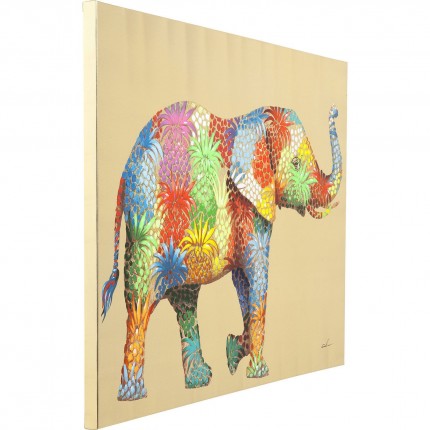 Picture Touched Flower Elefant 90x120cm Kare Design