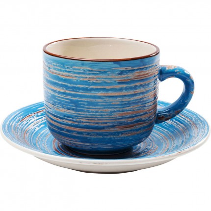 Koffiemok Swirl blauw (4/Set) Kare Design