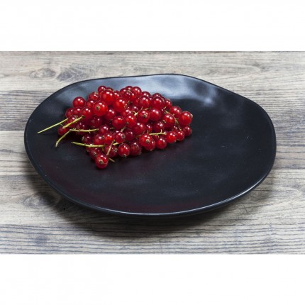 Plate Organic Black Ø20cm (4/Set) Kare Design