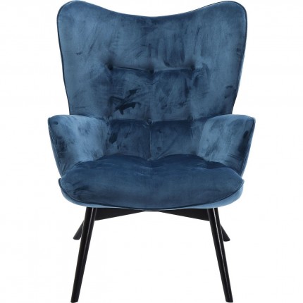 Armchair Black Vicky Velvet Bluegreen Kare Design