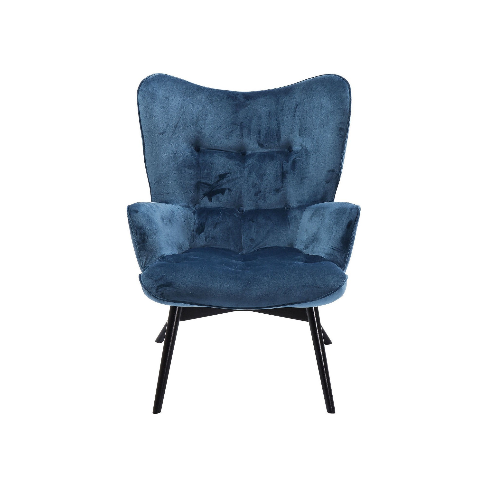 Armchair Black Vicky Velvet Bluegreen Kare Design