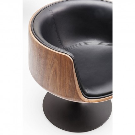 Swivel Armchair Club Walnut Kare Design