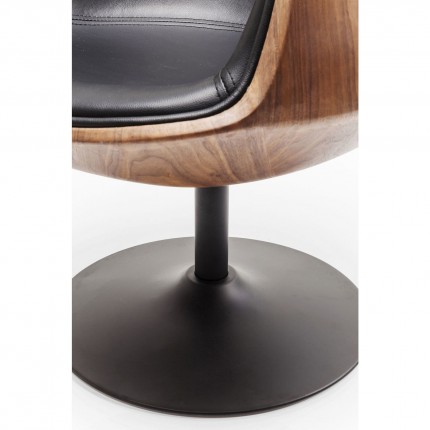 Swivel Armchair Club Walnut Kare Design