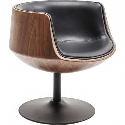 Swivel Armchair Club Walnut Kare Design