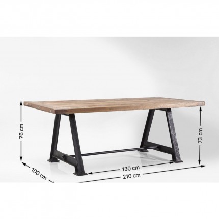 Eettafel Railway 210x100cm Kare Design