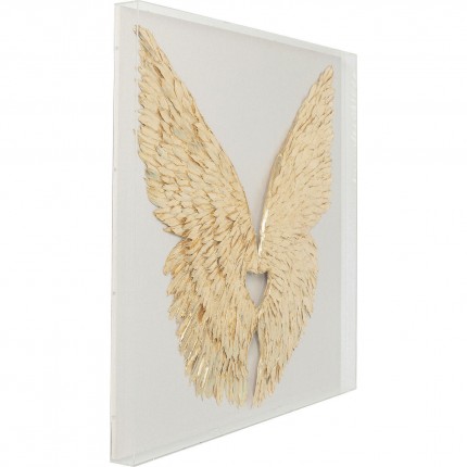 Wall Decoration Wings 120x120cm gold and white Kare Design