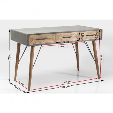 Bureau X Factory 120x60cm Kare Design