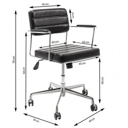 Draaibare Bureaustoel Dottore zwart Kare Design