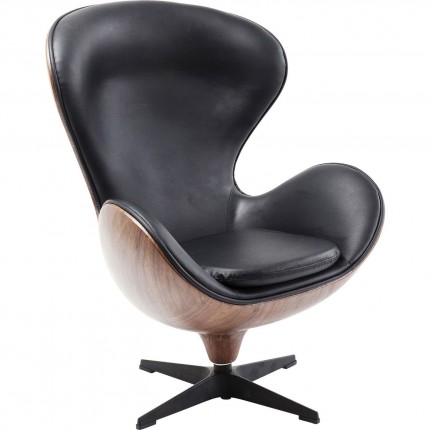 Swivel Chair Lounge Black Walnut Kare Design