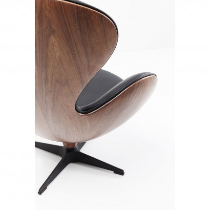 Swivel Chair Lounge Black Walnut Kare Design