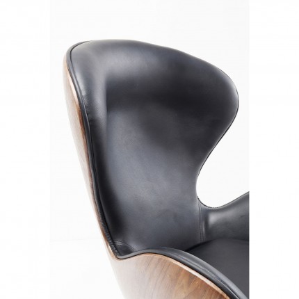 Swivel Chair Lounge Black Walnut Kare Design