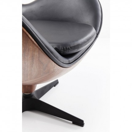 Swivel Chair Lounge Black Walnut Kare Design