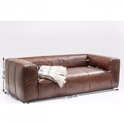 Sofa Cubetto 3-Seater dark leather Kare Design