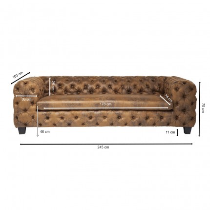 Sofa Desire 3-Zits Vintage Kare Design