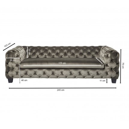 Sofa Desire 3-Zits fluweel groen Kare Design