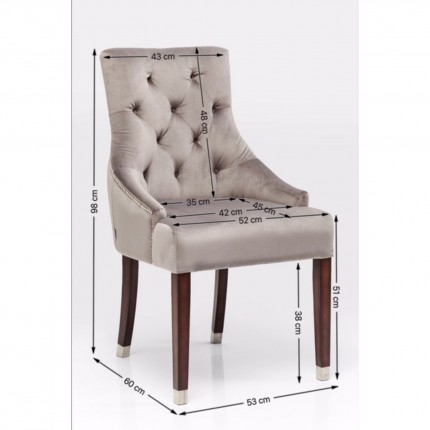 Chair Prince Velvet Grey Kare Design