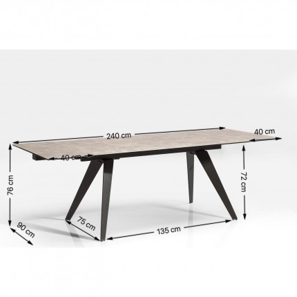 Extension Table Amsterdam 240x90cm Kare Design