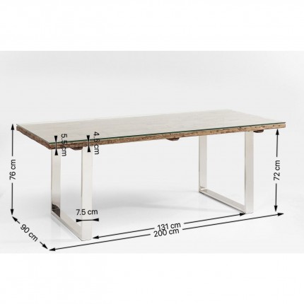 Eettafel Rustico 200x90cm Kare Design