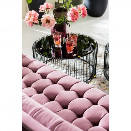 Sofa Milchbar 3-Zits fluweel roze Kare Design