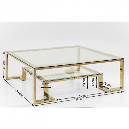 Coffee Table Rush 120x120cm gold Kare Design