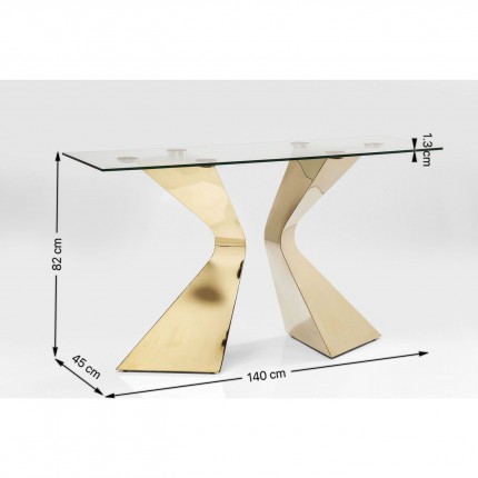 Console Gloria 140x45cm gold Kare Design