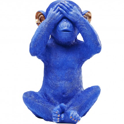 Money Box monkey Mizaru blue Kare Design