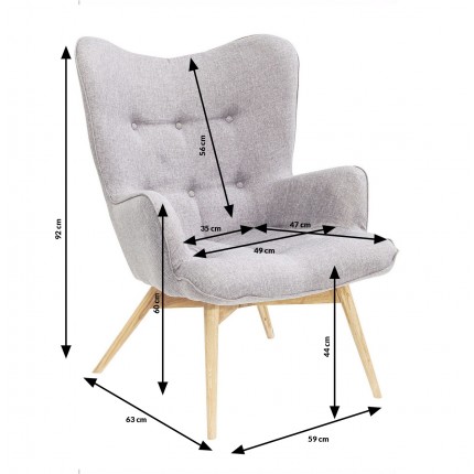 Fauteuil Vicky donker grijs Kare Design