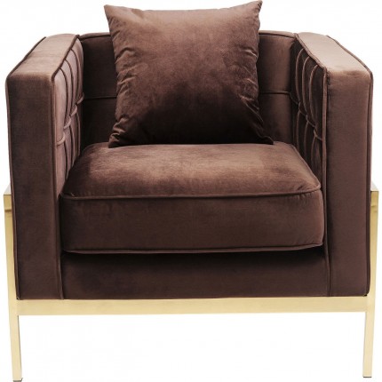 Fauteuil Loft fluweel bruin Kare Design