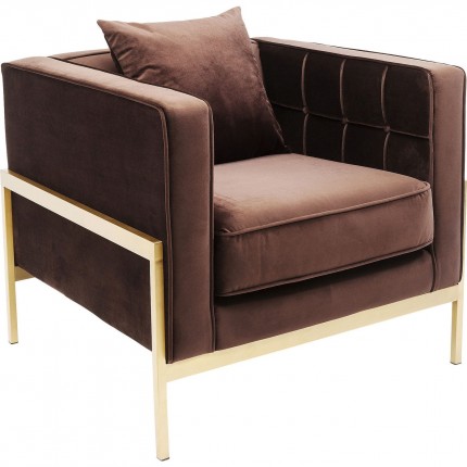 Fauteuil Loft fluweel bruin Kare Design