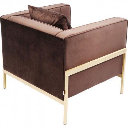 Fauteuil Loft fluweel bruin Kare Design