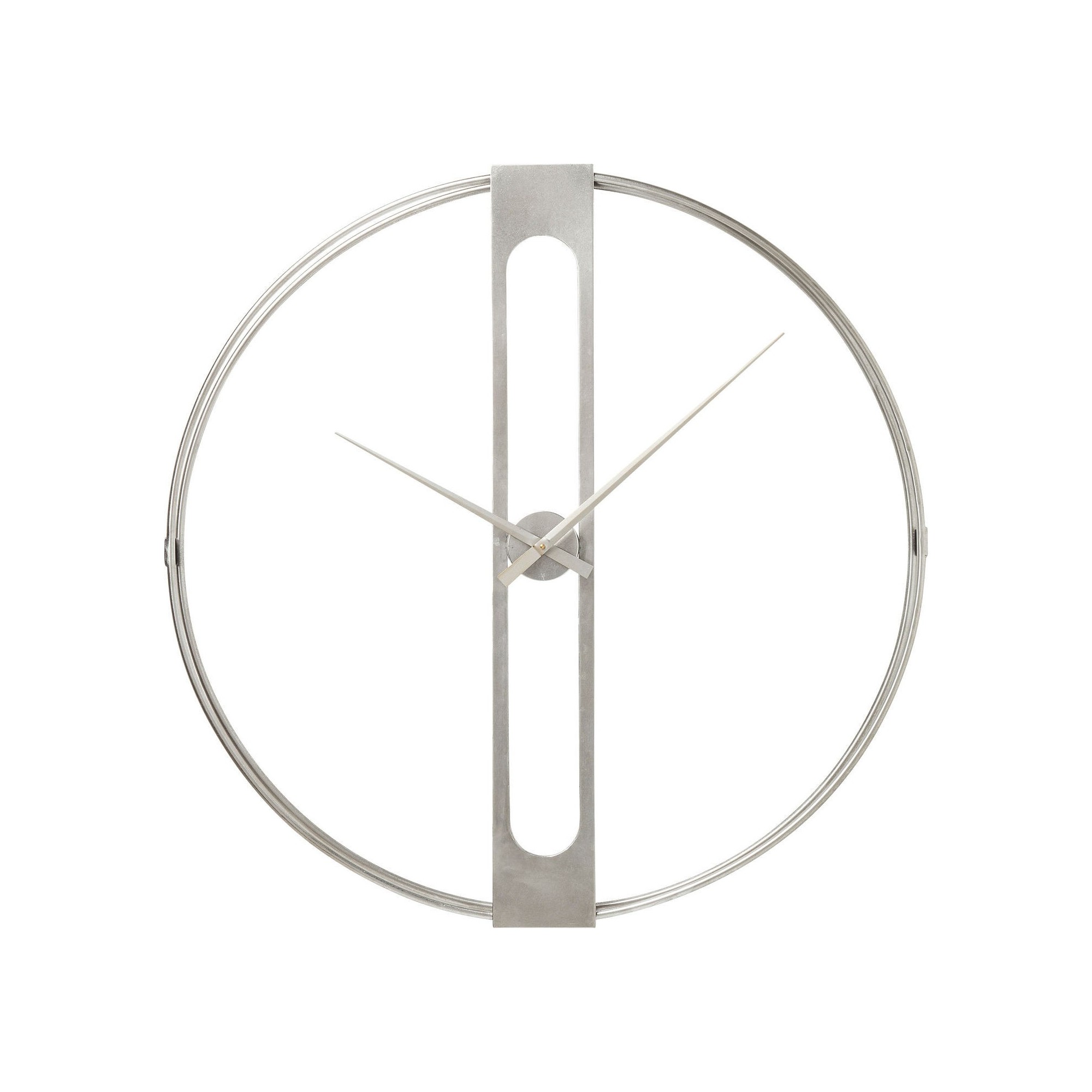 Horloge murale Clip argentée 60cm Kare Design