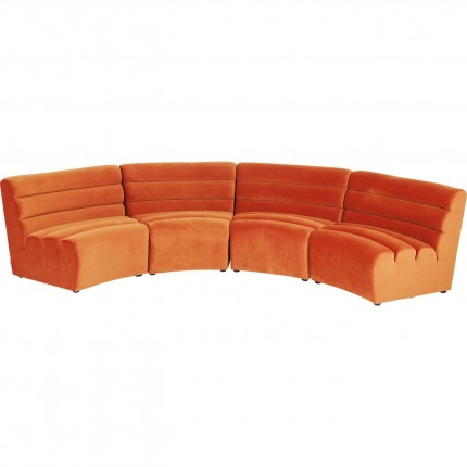 Sofa Element Wave fluweel orange Kare Design