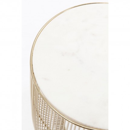 Side Table Beam White Marble Brass Ø32cm Kare Design