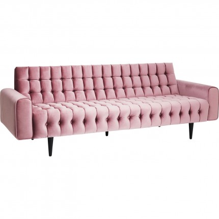 Sofa Milchbar 3-Zits fluweel roze Kare Design