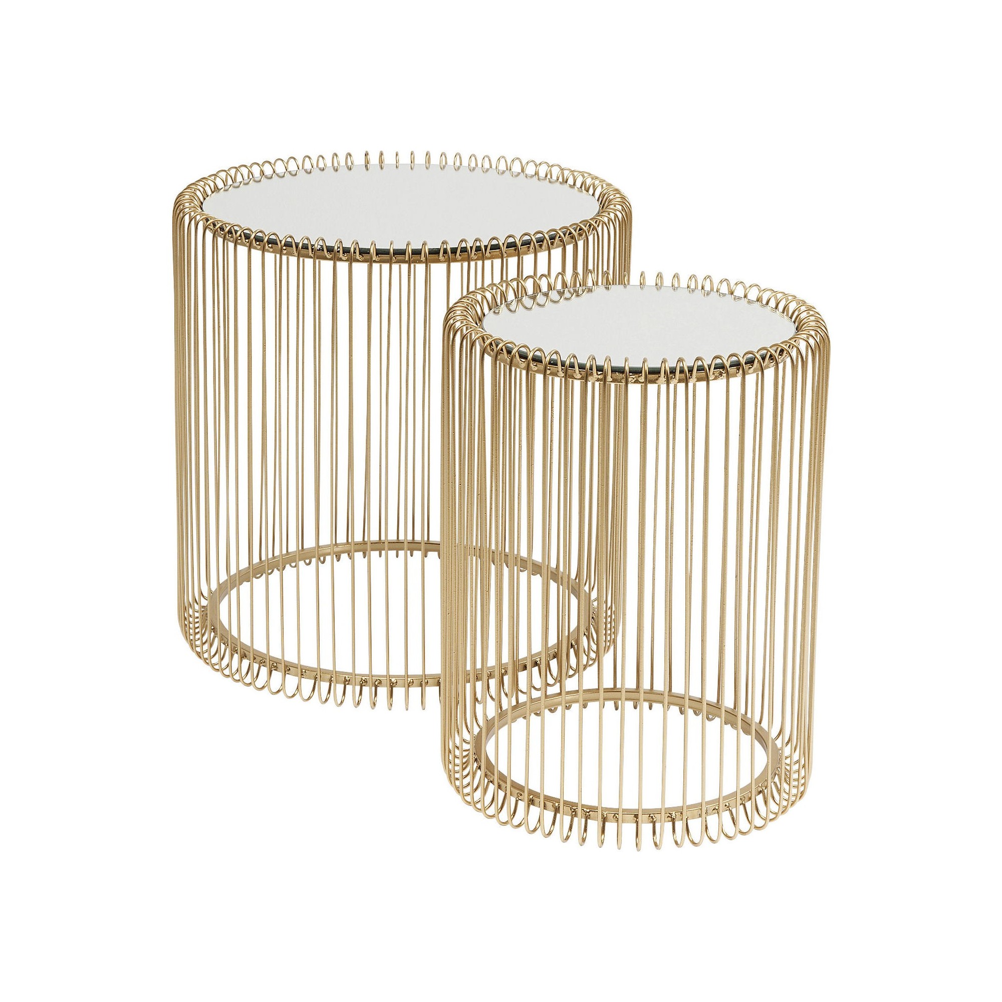 Tables d'appoint Wire laiton set de 2 Kare Design