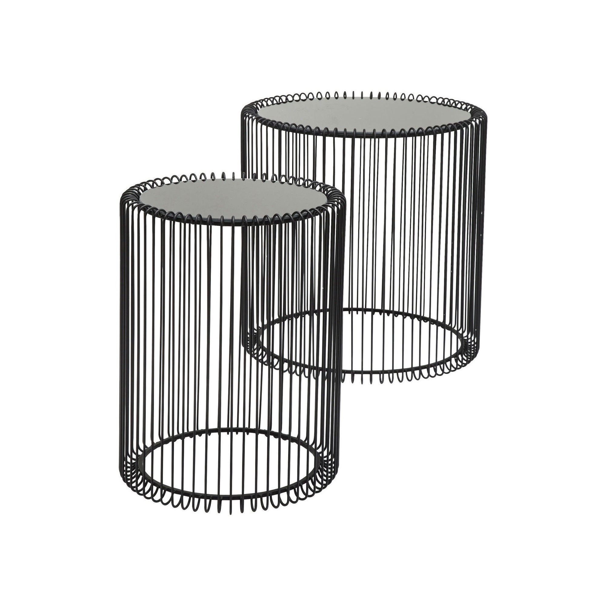 Side Table Wire Black (2/Set) Ø44cm Kare Design